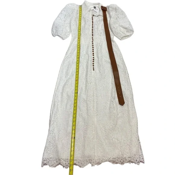 white lace dress brown belt Bella Rafaela Dress & Belt Set-Butterscotch main image 1